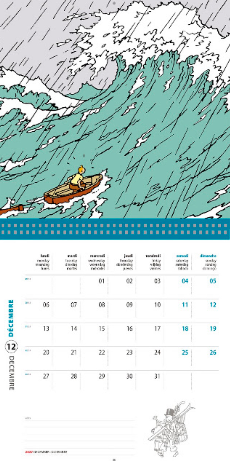 Calendario pared ,Tintin 2027 - Imagen 3