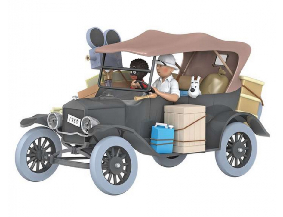 Coche de colección Tintín, Ford T negro 1/24